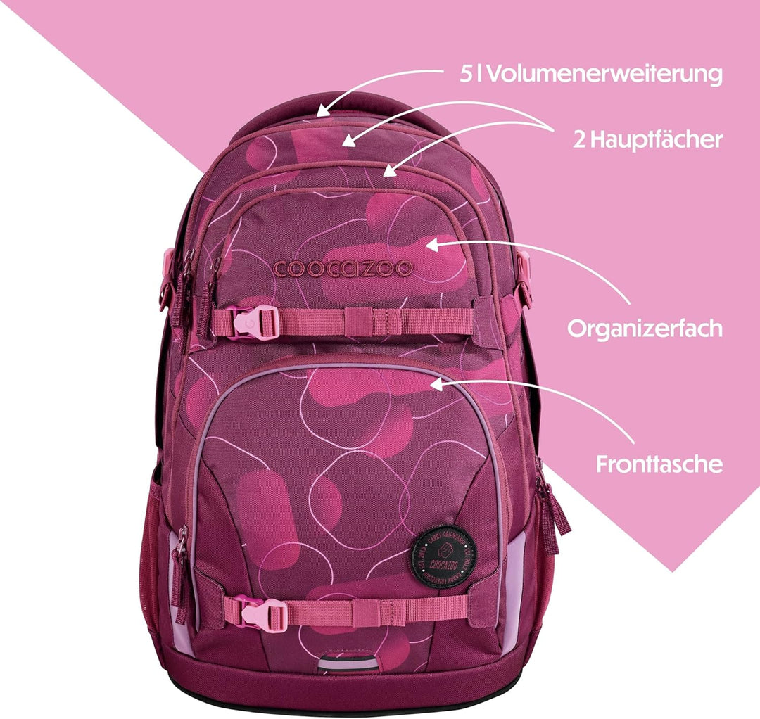 coocazoo Schulrucksack Porter, ergonomischer & anpassbarer Tornister, höhen- & grössenverstellbar, m