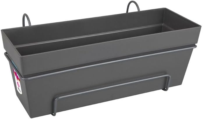 elho Loft Urban Balkonkasten Allin 1 50 - Übertopf für Balkon &amp; Aussen - Ø 49.0 x H 20.5 cm - Weiss/