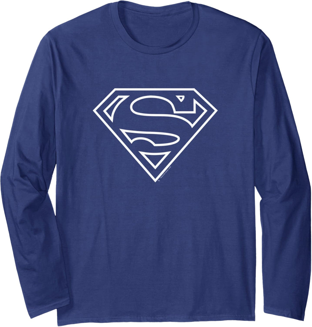Superman Navy & White Shield Langarmshirt