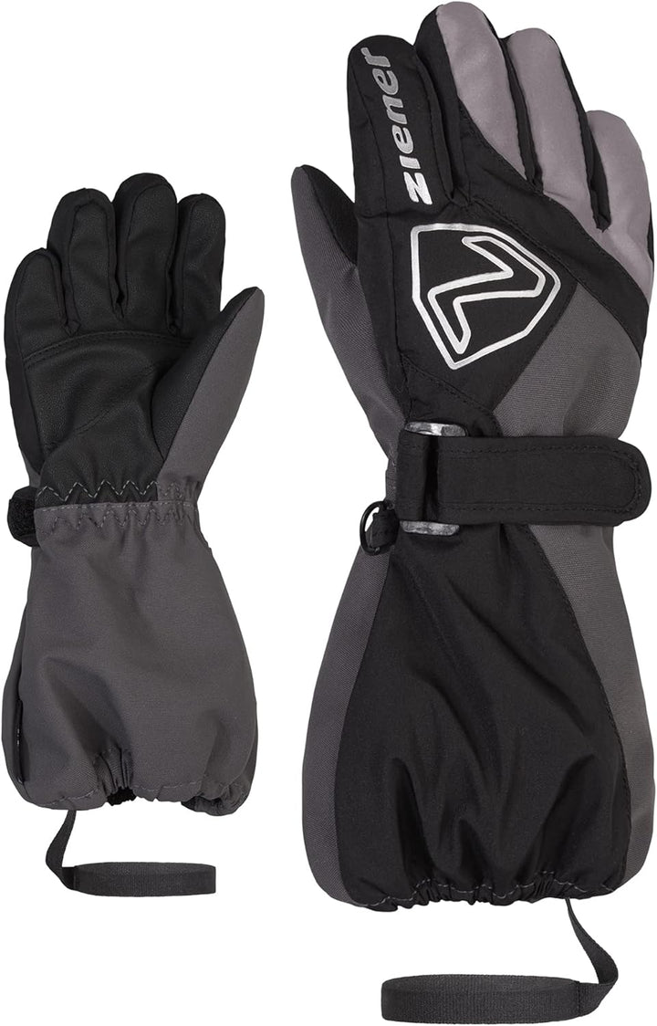 Ziener Unisex Baby Lauro Ski-Handschuhe/Winter | wasserdicht, Lange Stulpe, reflektierend 98cm black