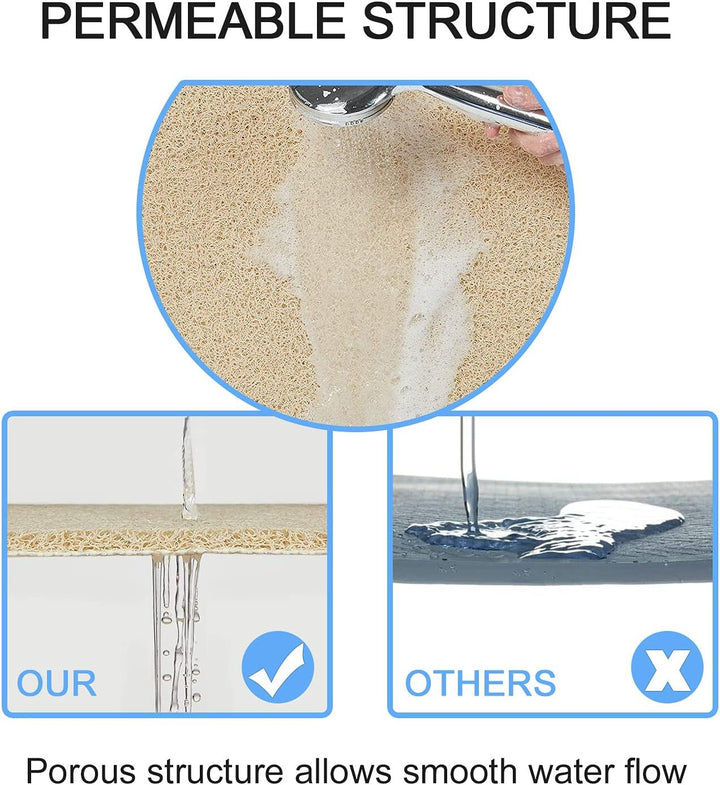 Grosse Duschmatte rutschfest,60 x 60 cm Weich Komfort Badewannenmatte mit Ablauflöchern,Anti-Schimme