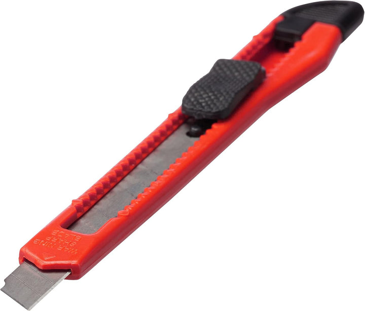 Relaxdays Cuttermesser 100er Set, sicheres Einrasten, 9mm Abbrechklingen, Messer für Kartons & Tapet