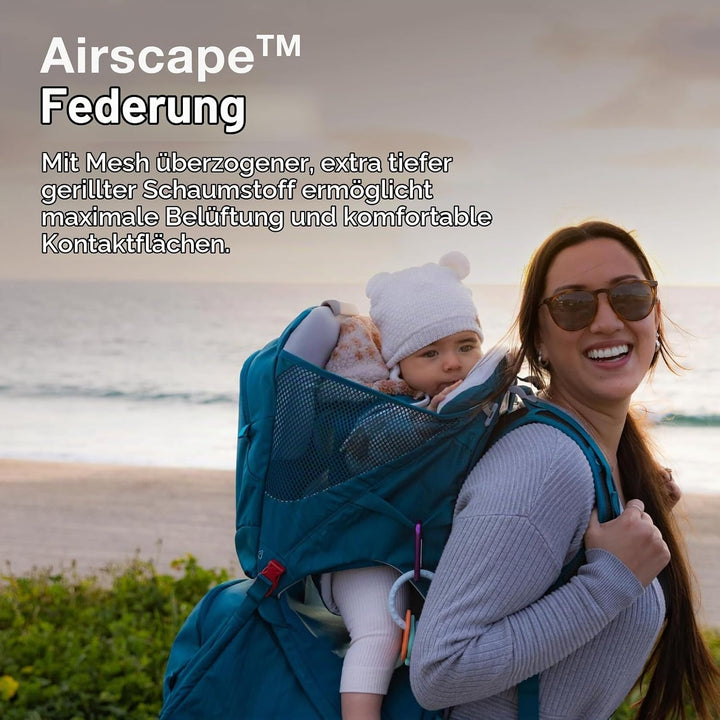 Osprey Poco Child Carriers - Deluxe child cokpit - Buil-in sunshade - Breathable Suspension - Adjust