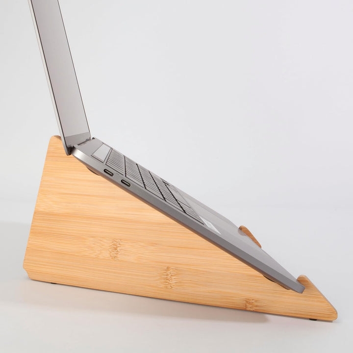 SIGEL SA207 Laptopständer aus Bambus, höhenverstellbarer Laptophalter, leicht, faltbar, tragbar, 30
