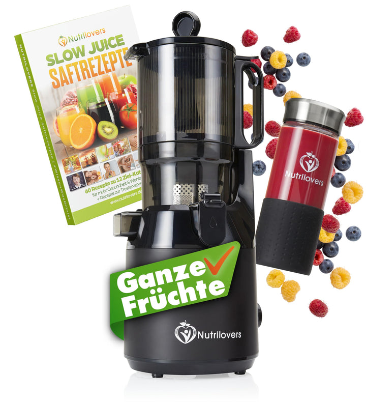 Nutrilovers Entsafter NUTRI-PRESS MAX Ganze Früchte entsaften Slow Juicer Slow Juicer Kaltpresse mit