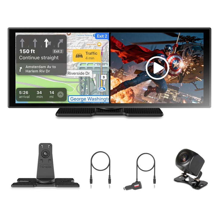 OTTOCAST ScreenFlow, Carplay Display mit YouTube, 11,4 Zoll Carplay Android Auto car Multimedia Play