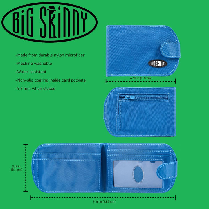 Big Skinny Damen Taxicat Bi-Fold Slim Wallet für bis zu 25 Karten Ozeanblau, Ozeanblau
