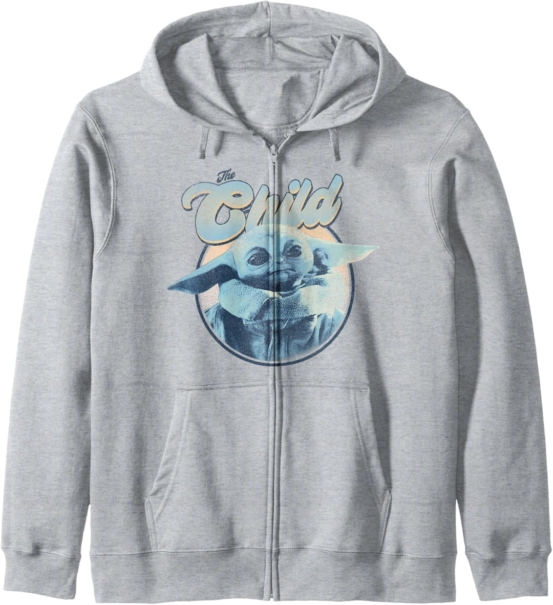 Star Wars: The Mandalorian The Child Retro Portrait Blue Hue Kapuzenjacke