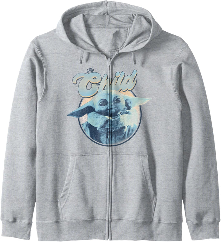 Star Wars: The Mandalorian The Child Retro Portrait Blue Hue Kapuzenjacke