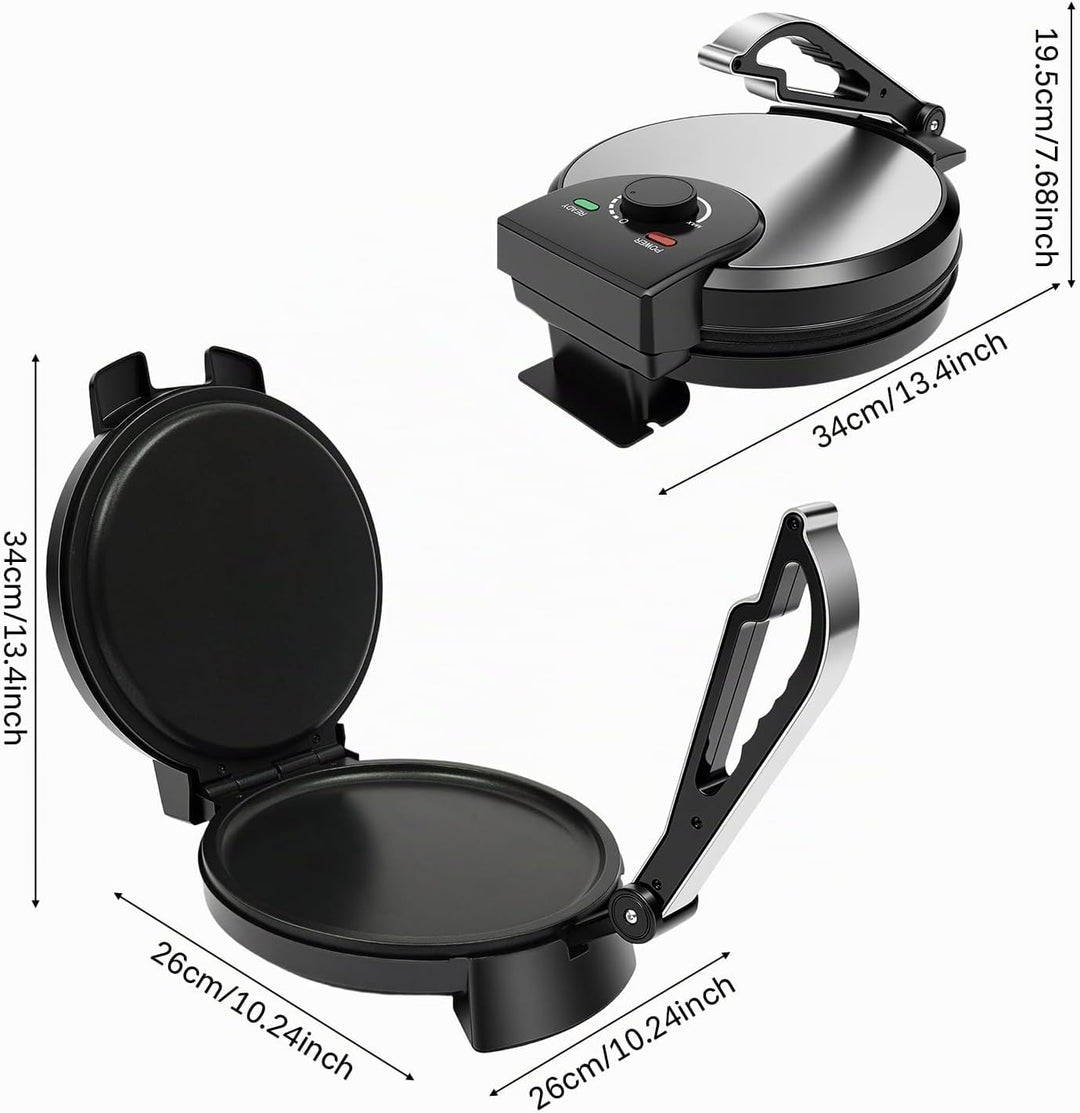 Roti Maker Elektrische Chapati Tortilla Presse Maker Doppelseitige Heizung Edelstahl Crêpes Maker fü