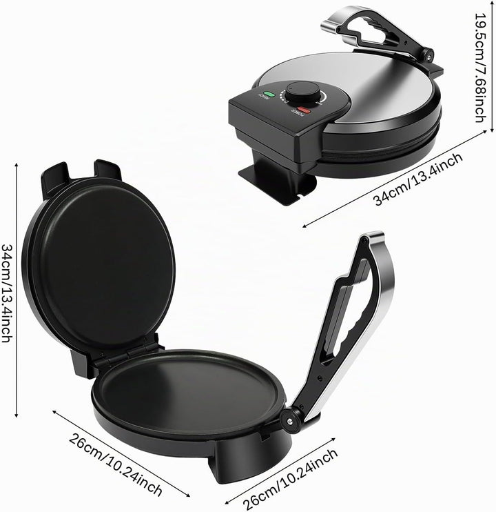 Roti Maker Elektrische Chapati Tortilla Presse Maker Doppelseitige Heizung Edelstahl Crêpes Maker fü