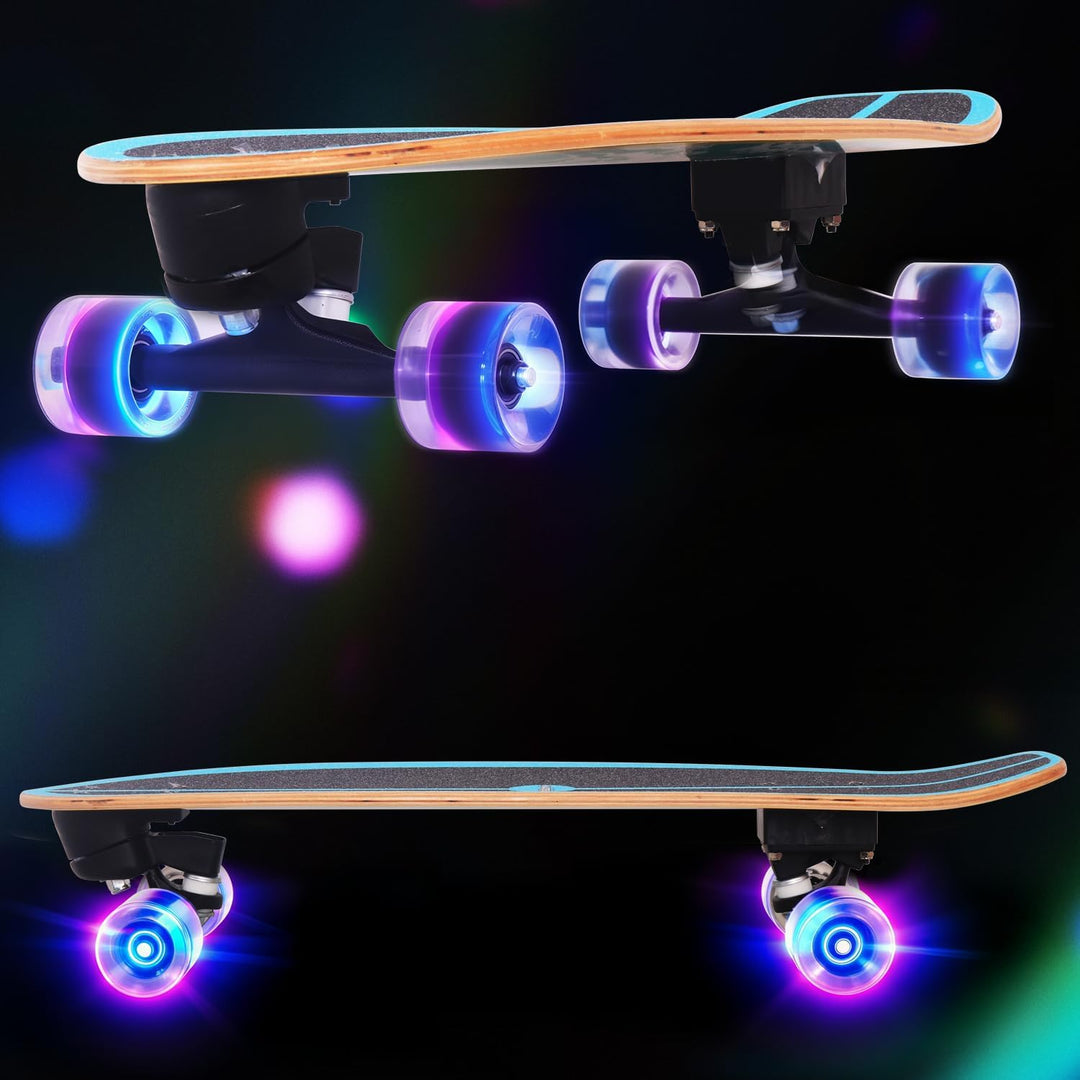 Nattork Complete Skateboards 29" x 8" Kids Skateboard Cruiser Skateboards for Beginners Double Kick