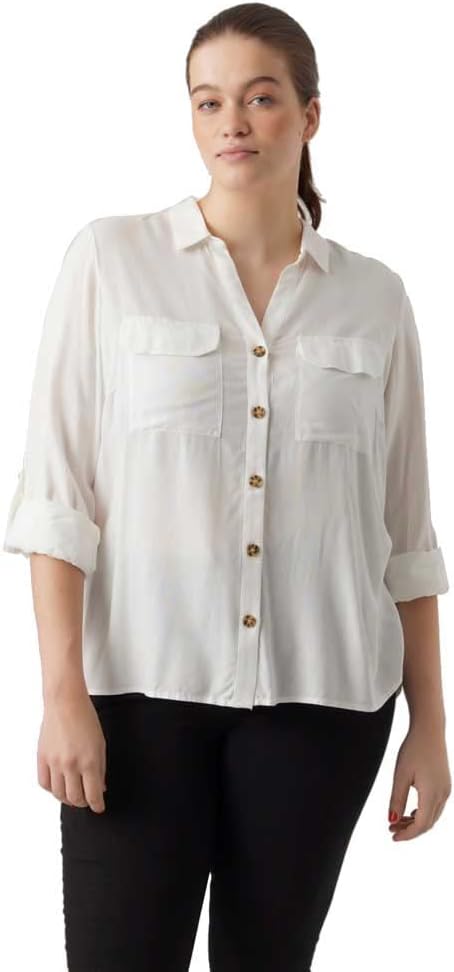 Vero Moda Female Hemd VMCBUMPY Hemd 44 Grosse Grössen Snow White, 44 Gro&#xDF;e Gr&#xF6;&#xDF;en Sno