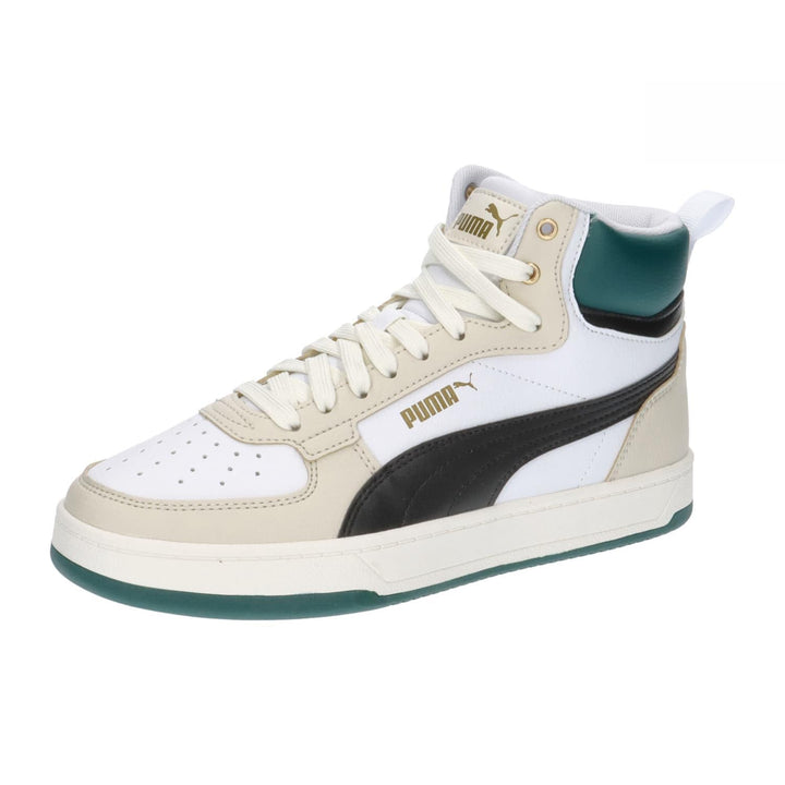 PUMA Unisex Kinder Caven 2.0 Mid Jr Sneaker 37.5 EU Puma White Puma Black Alpine Snow Malachite Gold