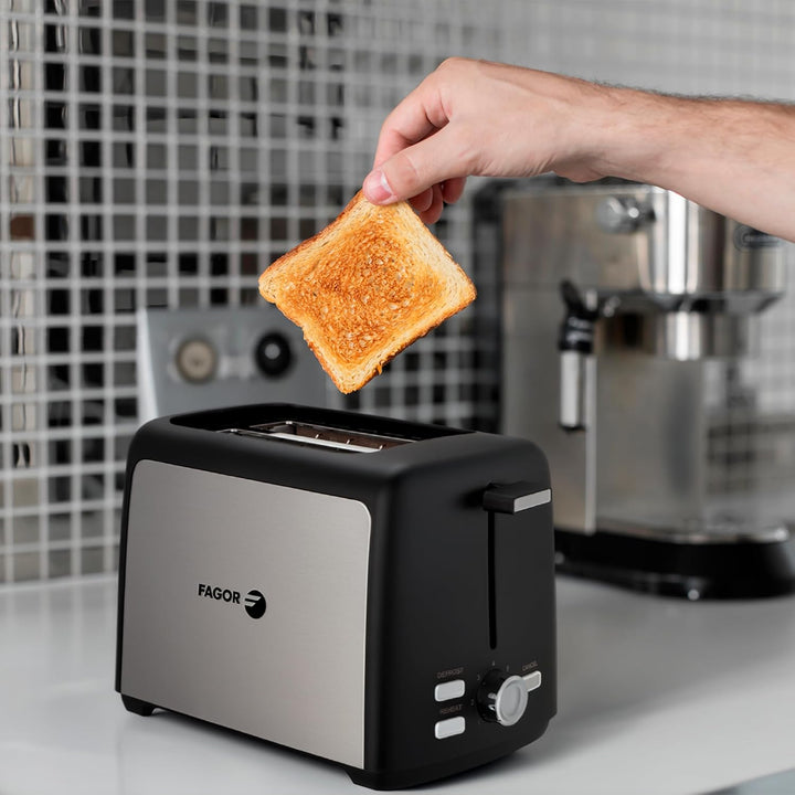 FAGOR ToastPro Toaster, 2 Schlitze, einstellbare Steuerung, automatische Funktion, rostfreie Oberflä