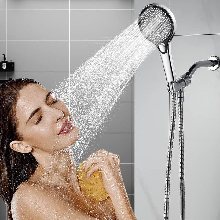 Hochdruck Duschkopf mit Schlauch 1.5m, wassersparender Handbrause mit 3 Strahlarten (Relaxation Vers