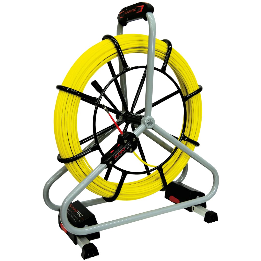 Runpotec Profi-Set Glasfaserstab 80m, Durchmesser 6mm, Gewinde RTG, Durchmesser 6 mm, inklusive Stah