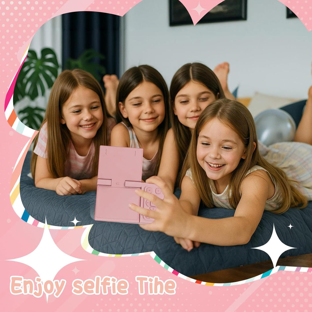Kinderkamera Digitalkamera: 2 Zoll 180°Drehbildschirm, 30 MP Kamera, 32 GB Speicherkarte & 5X Digita