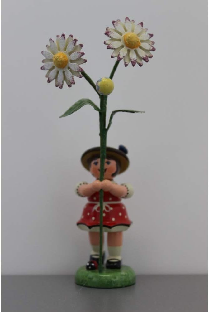 Hubrig-Volkskunst Blumenmädchen mit Gänseblümchen * Höhe 11cm
