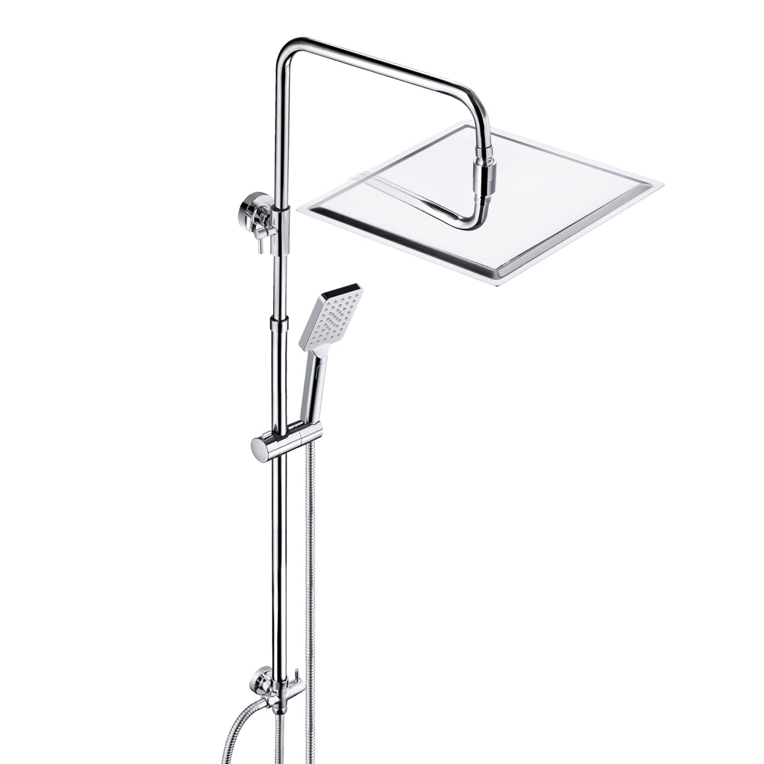 JOHO Duschset ohne Armatur, Chrom Duschstangeset Duschsäuleset, Regendusche Duschsystem mit Duschkop