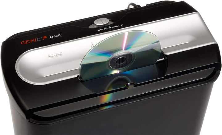 GENIE 255 CD Aktenvernichter, Silber/Schwarz, bis zu 7 Blatt Silber/Schwarz bis zu 7 Blatt Single, S