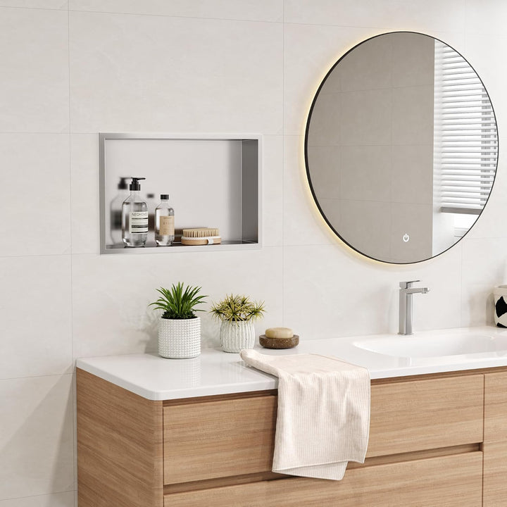 Neodrain Wandnische Dusche Edelstahl Duschnische Einzelregal Lagerung für Badezimmer 45 x 30 cm, Geb