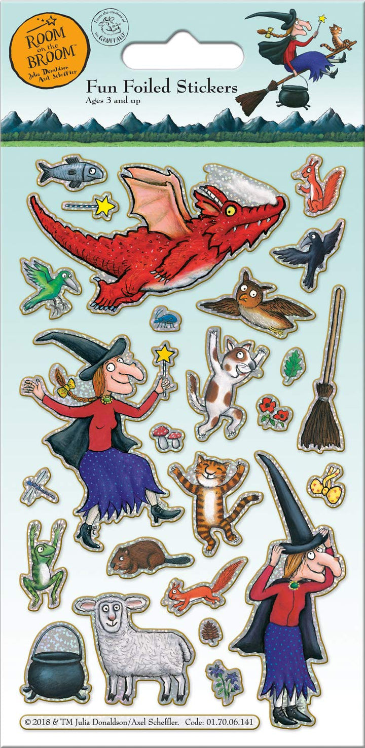 Paper Projects 01.70.06.141 Room On The Broom Sparkly Wiederverwendbare Aufkleber-Set, 19,5 cm x 9,5