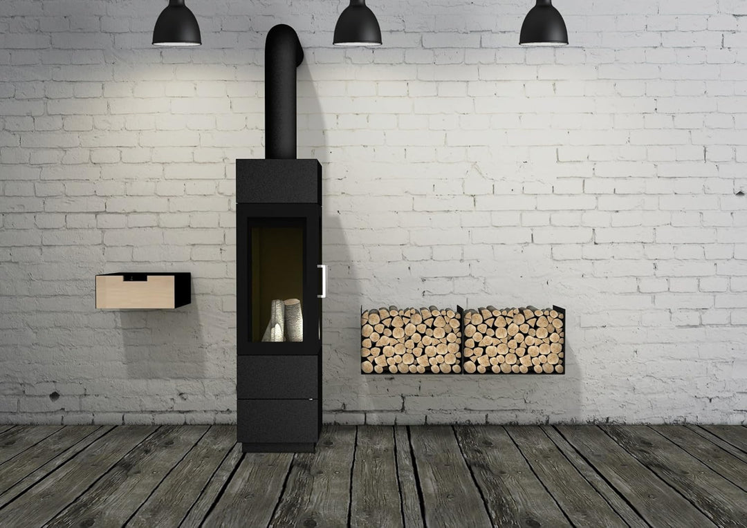 home3000 Kaminholzregal aus Metall in schwarz - Ambiente und Charme im Wohnraum - Stück - auch für O
