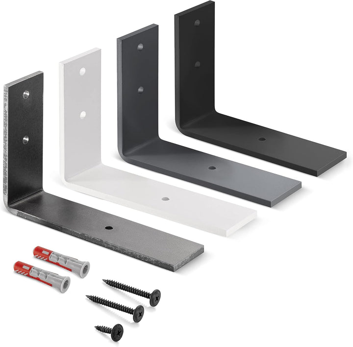 HOLZBRINK Regalträger Metall Regalhalter für Wandregal, Regalwinkel schwarz 150x100x40 mm, 10 Stück,