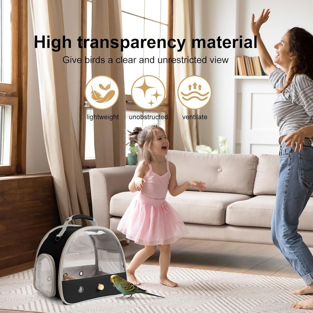 Interfashioner® Transporttasche für kleine Vögel, tragbarer Vogelkäfig für Papageien, Sittiche, Well