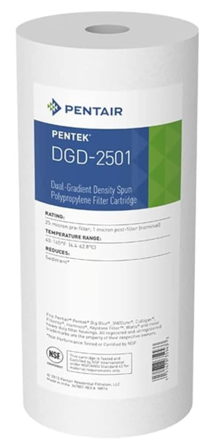 Pentair Pentek DGD-2501 155359-43 Big Blue Sediment-Wasserfilter, 11,4 x 25,4 cm, 100% reines Polypr