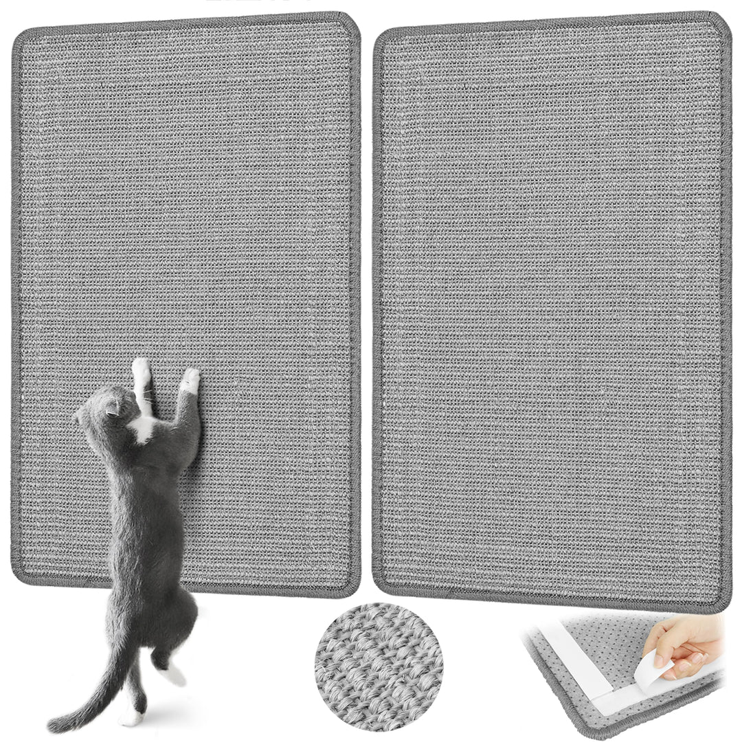 Graciadeco 2 Kratzmatte Katze Wand Sisal Teppich, 60 x 40cm Katzen Kratzbrett Natürlich Katzenkratzb