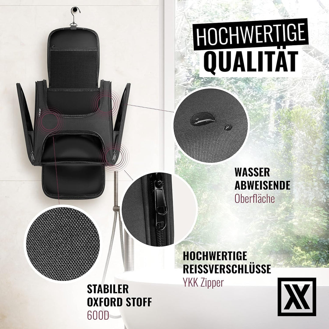 LEXXUP Kosmetiktasche XXL Kulturbeutel zum Aufhängen [11L Stauraum] 1 STK Kulturtasche Damen Kulturb