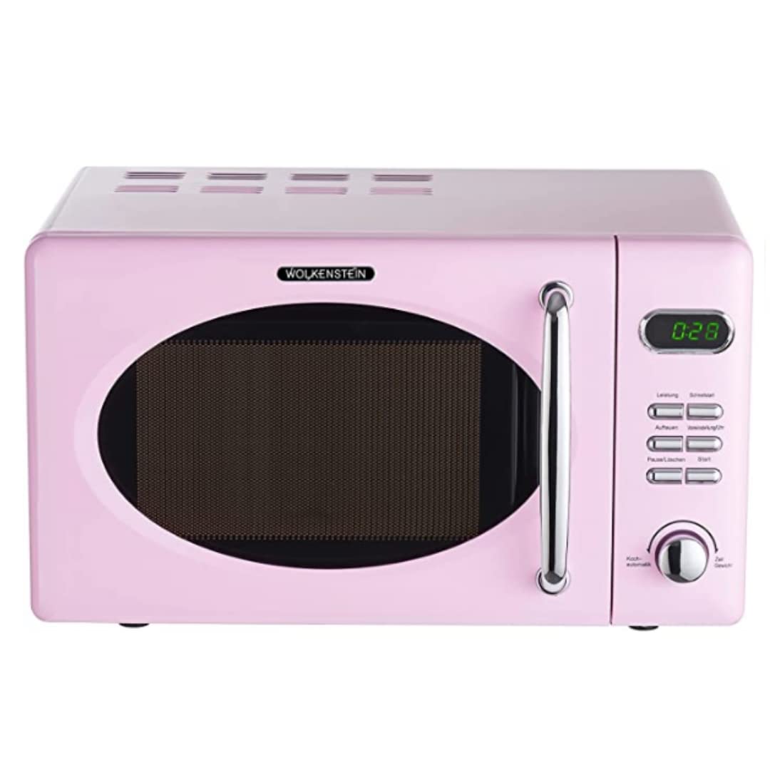 Wolkenstein Retro Stand Mikrowelle WMW720 SC I 700W Mikrowellenleistung I 20L Garraum I5 Leistungsst