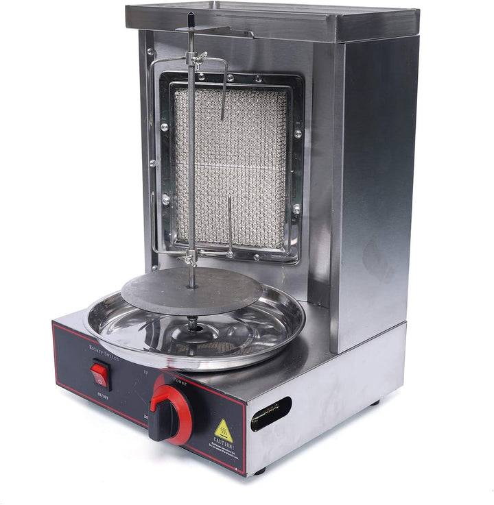 Dönergrill Gas Kebab Machine, Edelstahl Elektrischer Vertical Shawarma Broiler Gyrosgrill 360° Drehb