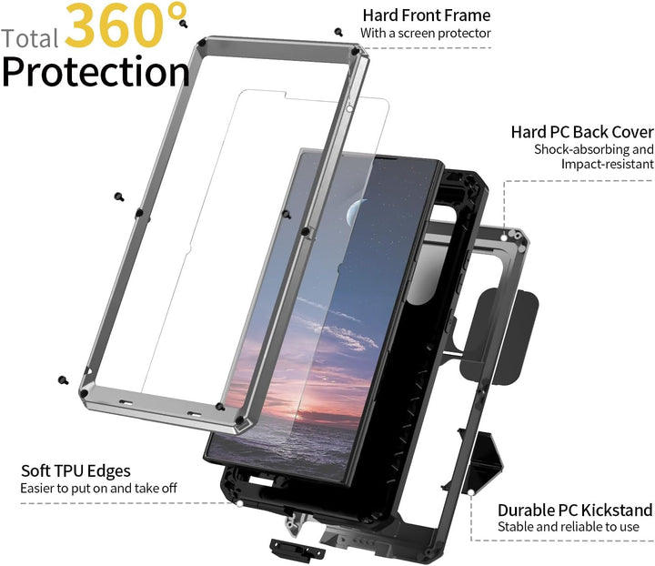 MIYIYQP Kompatibel mit Samsung Galaxy S24 Ultra 5G Handyhülle, Outdoor Powerful Hybrid Schutz stossf