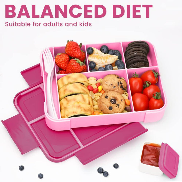 Bugucat Brotdose Kinder mit Fächern 1330ML,Lunchbox Kinder Bento Box Auslaufsicher mit 6 Fächern Bes