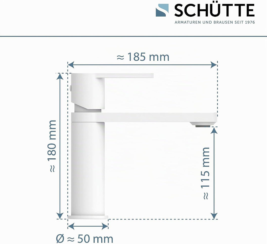 SCHÜTTE Waschtischarmatur MANHATTAN 33018, Wasserhahn Bad mit Ablaufgarnitur, Armatur Badezimmer, Ei