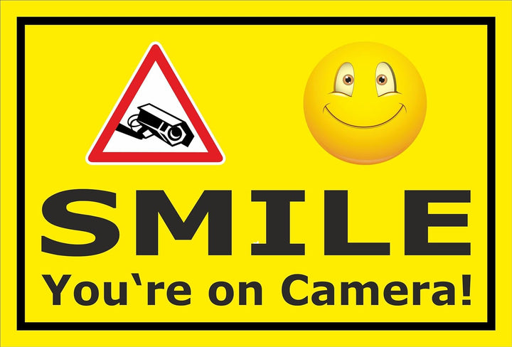 Melis Folienwerkstatt Schild - Smile - You're on Camera - 60x40cm | 3mm Aluverbund – S00348-014-C 20