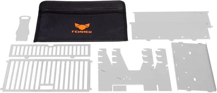 FENNEK Grill light | Mobiler und steckbarer Holzkohle-Grill aus Edelstahl für Camping, Trekking, Van