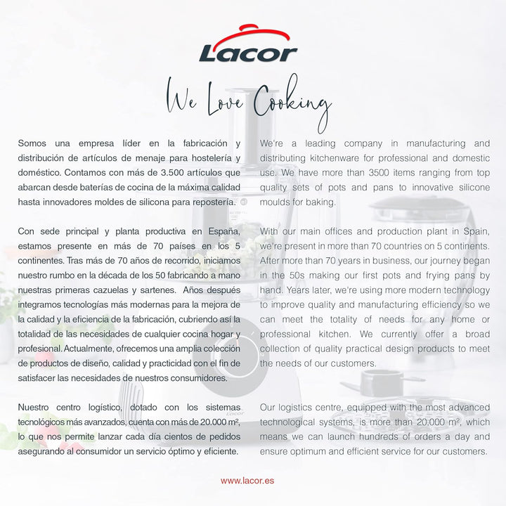 Lacor - 69579 - MultiGenius Küchenmaschine 100% BPA-frei, mehrere Funktionen, variable Geschwindigke