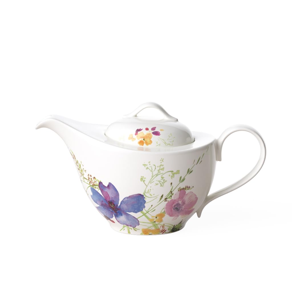 Villeroy und Boch Mariefleur Basic Teekanne, 1,2 Liter, Premium Porzellan Teekanne Basic, Teekanne B