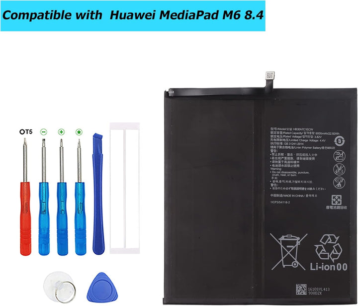 HB30A7C1ECW Akku Kompatibel Für Huawei MediaPad M6 8.4 VRD-AL09/VRD-W09 with Tools, HB30A7C1ECW