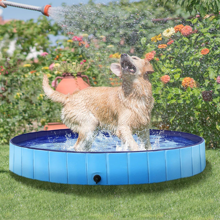 Yaheetech Hundepool faltbar, Planschbecken für Hunde 100 x 30 cm, Anti-Rutsch-Platten, Schnelle Entw