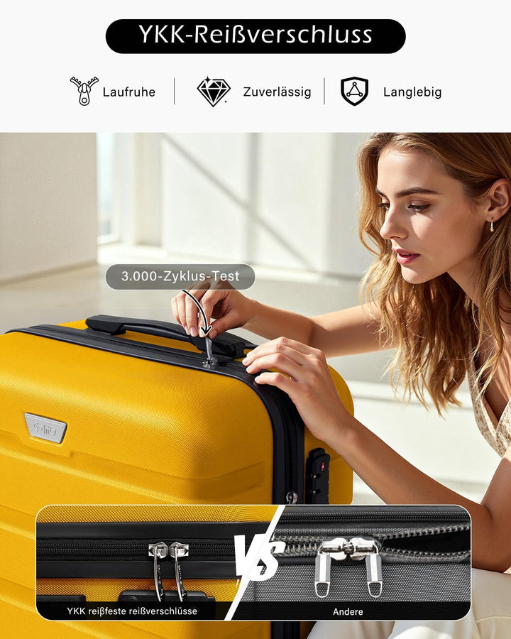 COOLIFE Hartschalen-Koffer Trolley Rollkoffer Reisekoffer ardschale Boardcase Handgepäck mit TSA-Sch