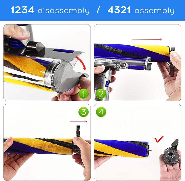 Bürste Ersatzbürste für Dyson V12/V15 Slim Staubsauger Softwalzen Bodendüse Ersatz Bürstenwalze Fluf