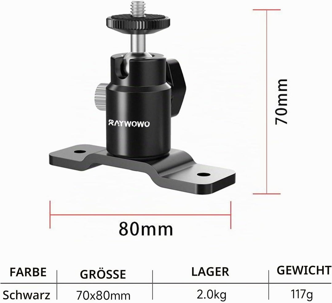 RAYWOWO T-Form verstellbare Metall-Kamera-Wandhalterung, Lautsprecher-Wandhalterung, mit 1/4“ Schrau