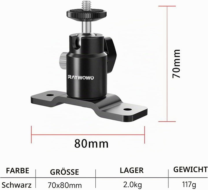 RAYWOWO T-Form verstellbare Metall-Kamera-Wandhalterung, Lautsprecher-Wandhalterung, mit 1/4“ Schrau