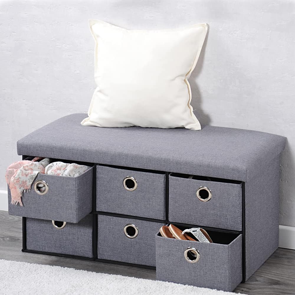 Kesper | Polsterbank, Material: Polyester, Masse: B: 76 x T: 38 x H: 38 cm, Farbe: Grau | 15950 13