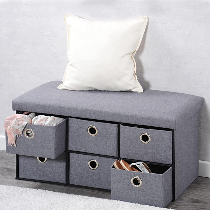 Kesper | Polsterbank, Material: Polyester, Masse: B: 76 x T: 38 x H: 38 cm, Farbe: Grau | 15950 13